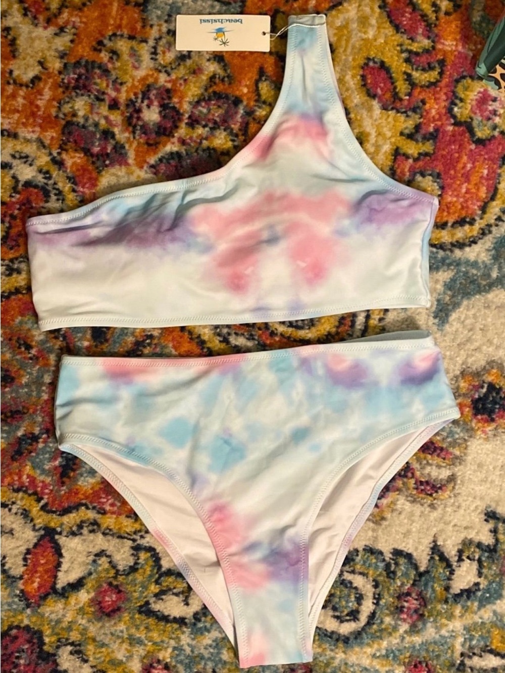 The dye pastel colored bikini